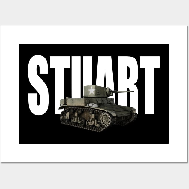 M3 Stuart WW2 Us Army Tank Wall Art by Dirty Custard Designs 